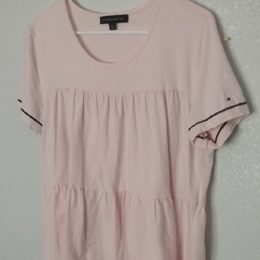 Tommy Hilfiger Soft Pink Tiered Blouse